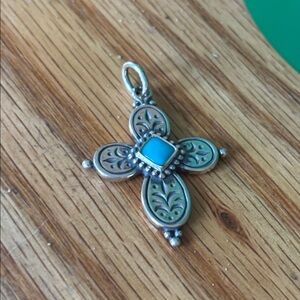 New Retiring James Avery Festive Beaded Cross with Turquoise.